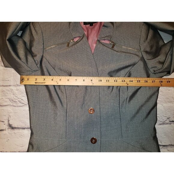 Pre-owned John Meyer Women's Size 8 Reflective Grey Blazer - Picture 4 of 9
